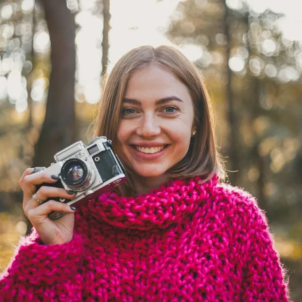 Smiling guest outdoors
